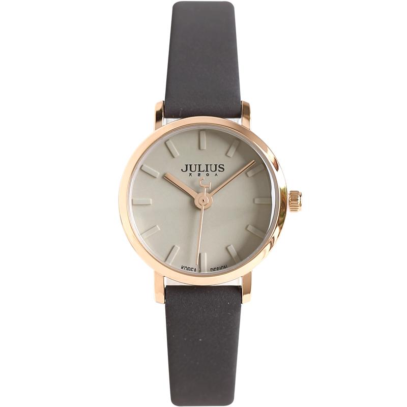 Đồng Hồ Nữ dây da kính khoáng Julius JA-963D xám