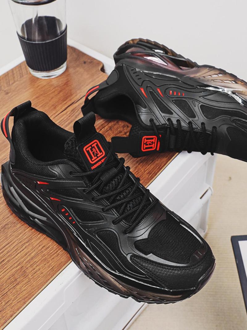 Product Introduction of Men's Fashionable Random Print Lace Up Sneakers, Casual Breathable Comfortable Sports Running Shoes, Male All-match Round Toe Shoes for Daily Wear 1