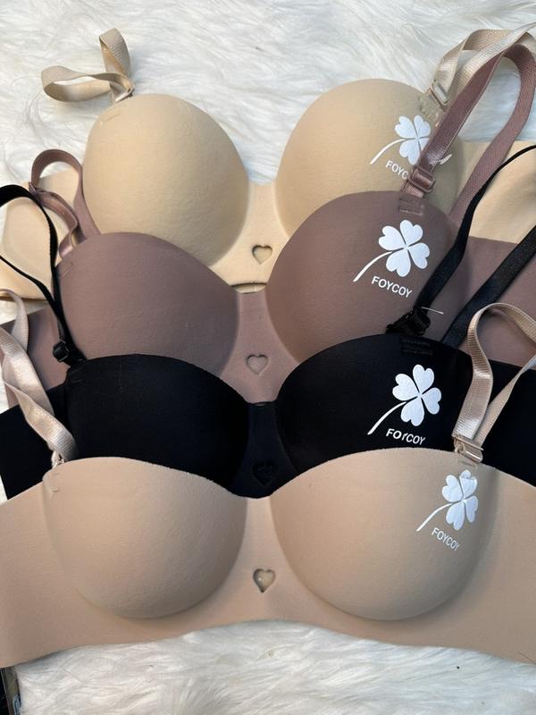  Sét 3 Áo Lót Cúp Ngang Su Đúc Cỏ 4 Lá Đệm 2 cm dành cho V1 nhỏ lép Áo Ngực Nữ Women Bra 