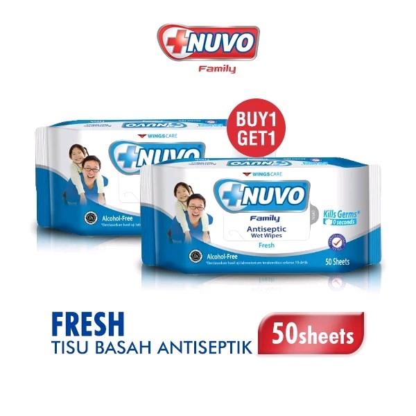 Nuvo Tisu Basah Antiseptic Biru Buy 1 Extra 1 Wipes 0