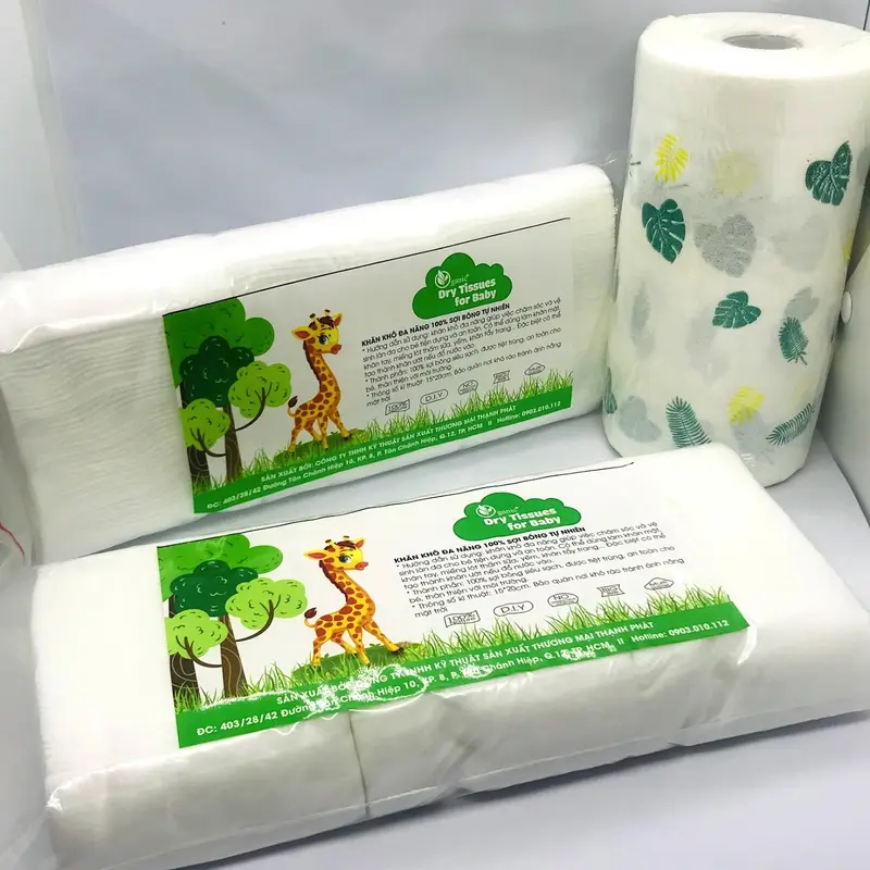Khăn khô đa năng Oganic+, khăn lau khô hàng xuất nhật bịch 300gr 1