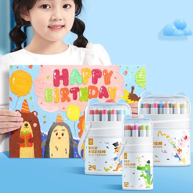 Sáp màu sáp lụa SILKY CRAYON cho bé thoả sức sáng tạo Giáo dục Nhiều màu Đồ Chơi Toy
