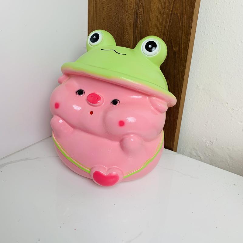 Heo đất tiết kiệm Mũ Ếch size to cute dễ thương Đựng Tiền / Ống tiết kiệm Trumheodat Ống Heo Đồng 5