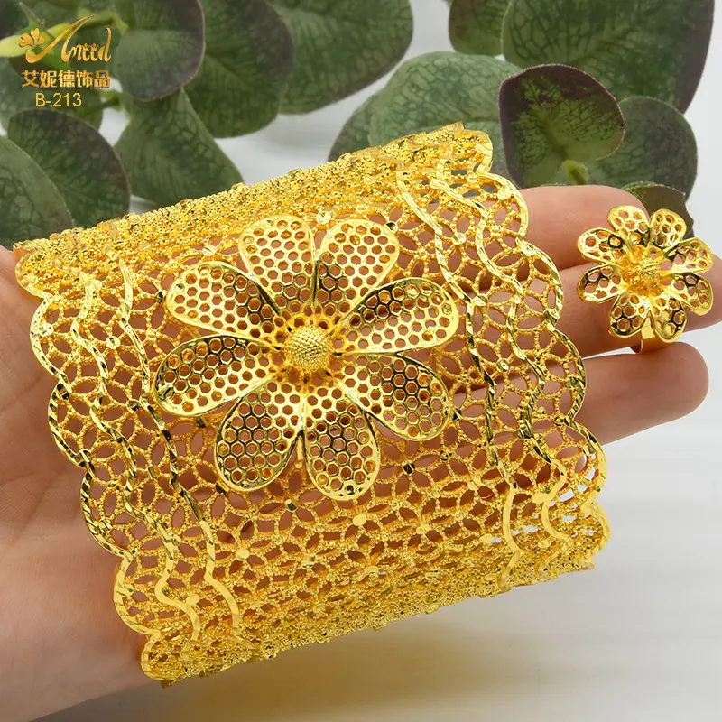 Nhẫn Vòng Tay Cưới Cô Dâu, Mạ Vàng 24K, Trang Trí Nhẫn Vòng Tay Lớn, Thích Hợp Cho Nữ Trung Đông Và Nữ Ban Nhạc, Làm Bằng Vàng Phù Sa 7