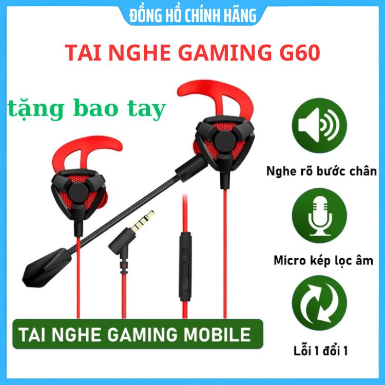  Tai nghe gaming có mic cho điện thoại  G60 tai nghe chơi game PUBG mobile   FF   ROS   Tốc chiến mic rời 360° 