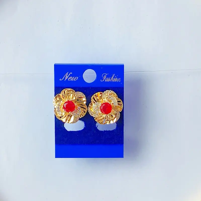 Com Bo kiềng cổ , hoa tai Nữ  mạ vàng 24k Kết Hợp Mặt Dây Chuyền Hoa mai Women 6