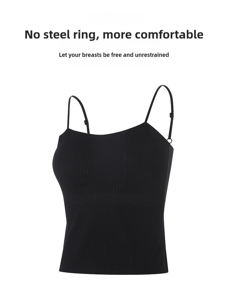 Product Introduction of Beautiful back one-piece cup seamless threaded beautiful back camisole vest for women with chest pads as inner wear and outer wear base top Womenswear Lingerie 5