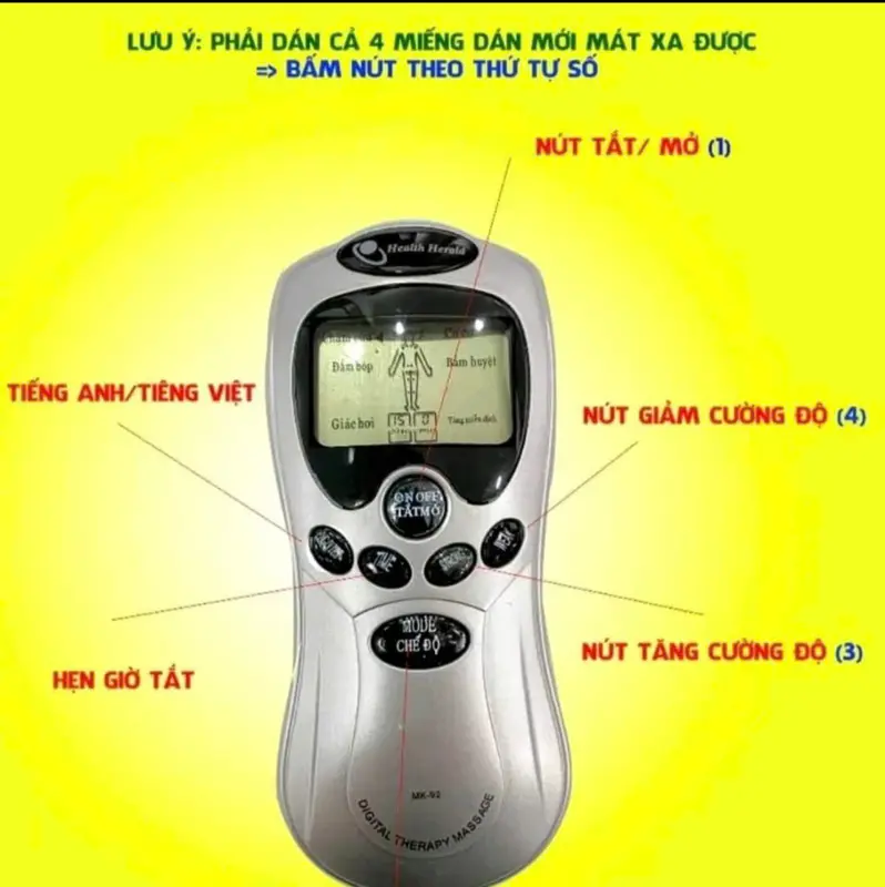 Máy Massage Bấm huyệt Xung Điện Với 4 Miếng Dán 5