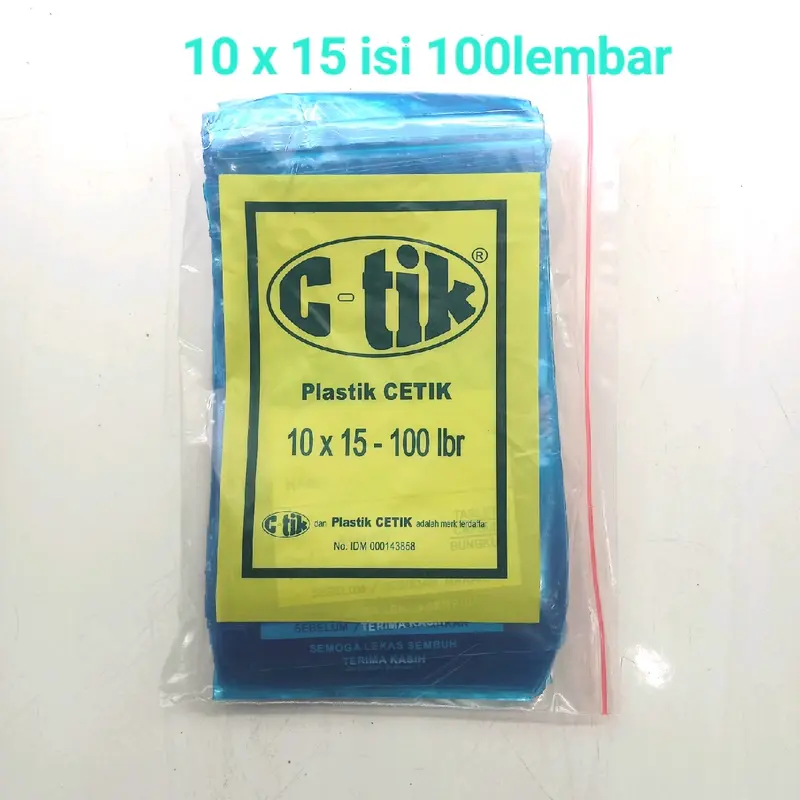 Plastik Klip 7 x 10cm isi 100 Lembar Biru Sablon Klip Obat 8.7 x 13cm Klip Obat 10x15 Sablon Biru 2