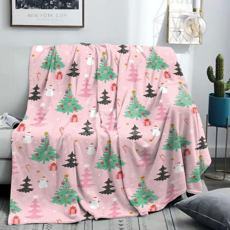 Product Introduction of Christmas Tree Pattern Blanket, Soft Comfortable Throw Blanket, Napping Blanket for Bed, Sofa, Office, Camping, House Decor 3