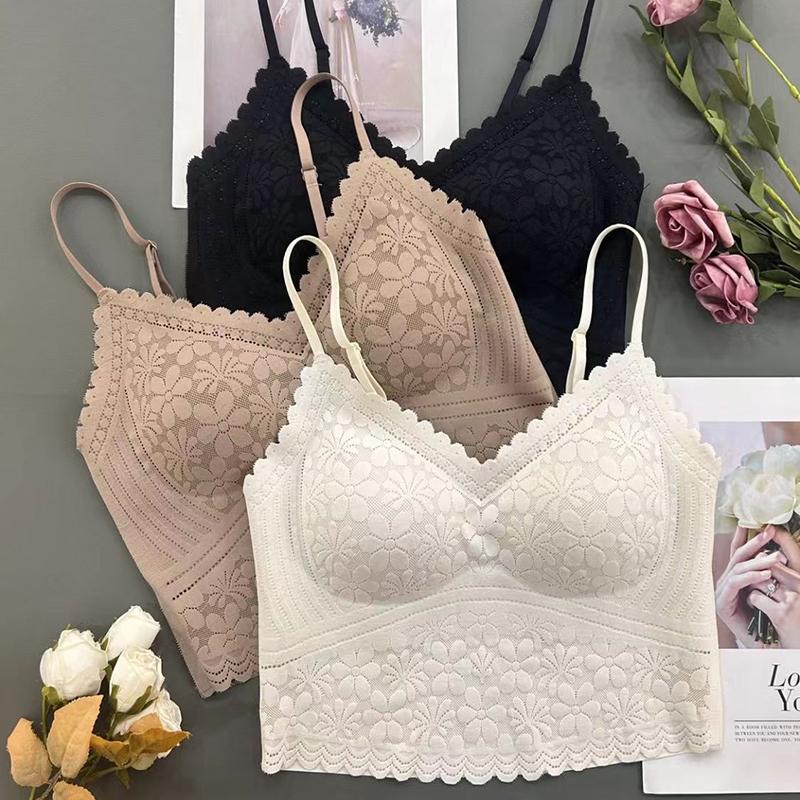 Áo Ngực Ren Ba Chiều Cúp Ngực, Thiết Kế Gợi Cảm, Một Mảnh, Lưng Đẹp, Đồ Lót, Áo Yếm Cổ Chữ V, Bộ Sưu Tập 063057