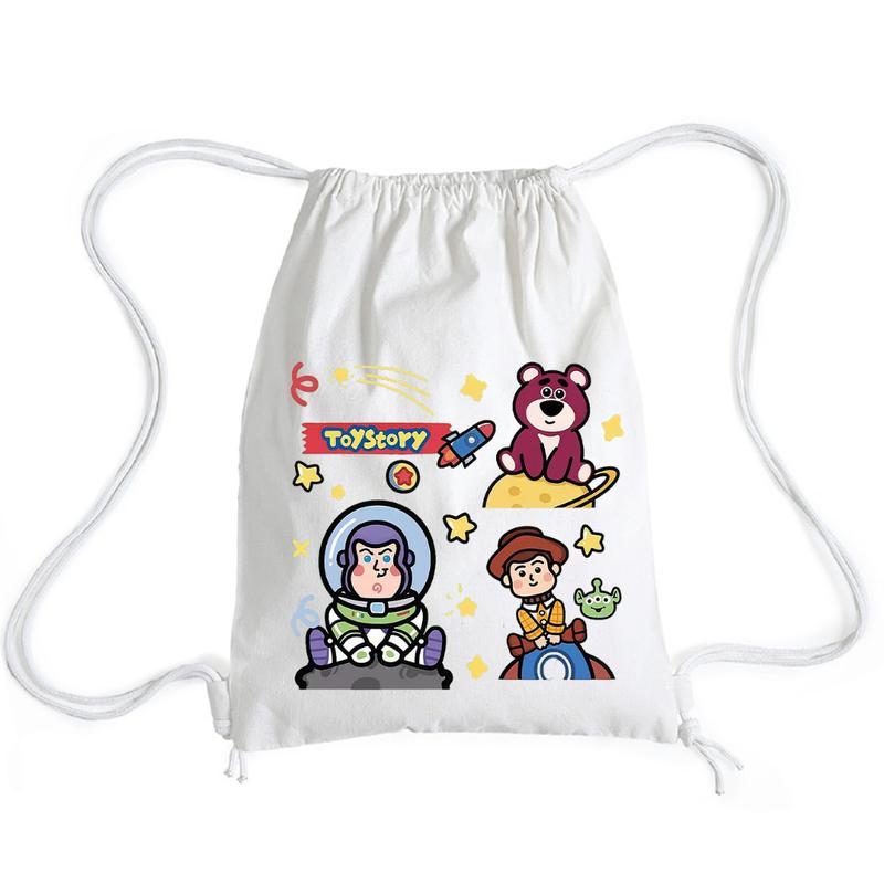 Tas Ransel Serut Toy Story - Stringbag Kanvas Putih 30Cm x 40 Cm Lucu   l Digedot.Id 3