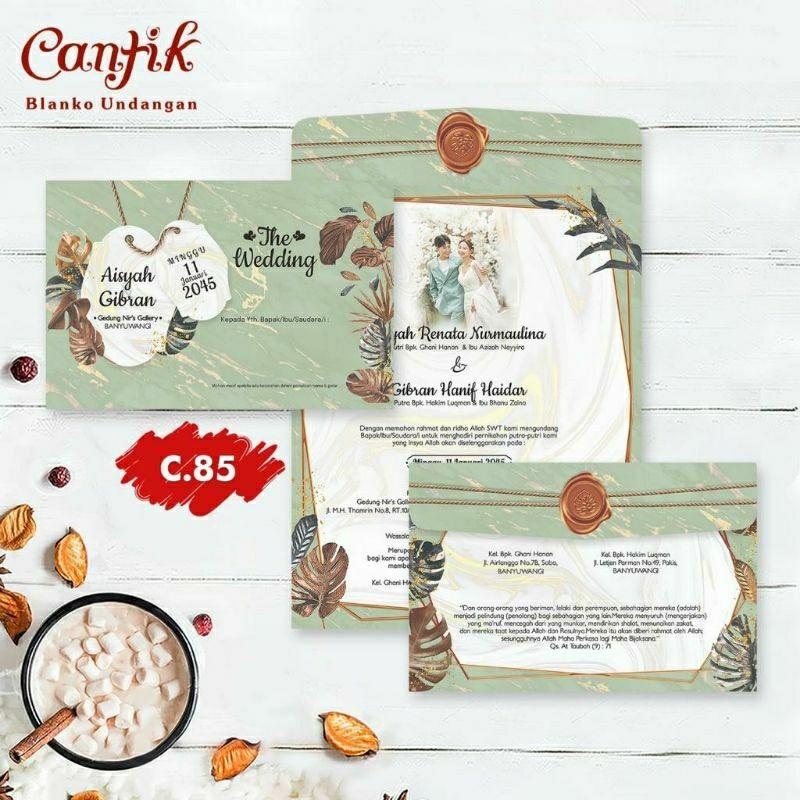 Undangan Pernikahan CANTIK 85 Elegan Modern Paket Lengkap 100 PCS Gratis Label & Plastik - JanjiKita | Default