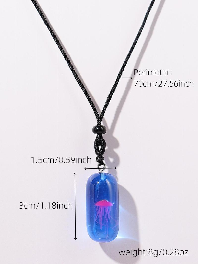 Product Introduction of Fashionable Jellyfish Design Pendant Necklace for Women & Men,  Fashion Jewelry for Party, Daily Clothing Decor, Trendy All-match & Exquisite Jewelry for Birthday Gift 5