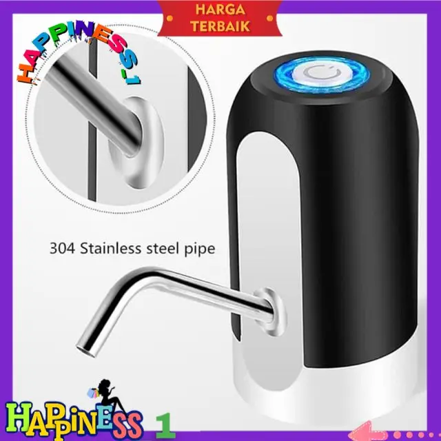 POMPA GALON/Dispenser Air Minum Elektrik LED / Electric Water Bottle Pump / Pompa Galon Electric usb charger cas HAPPINESS_1 / tiktok