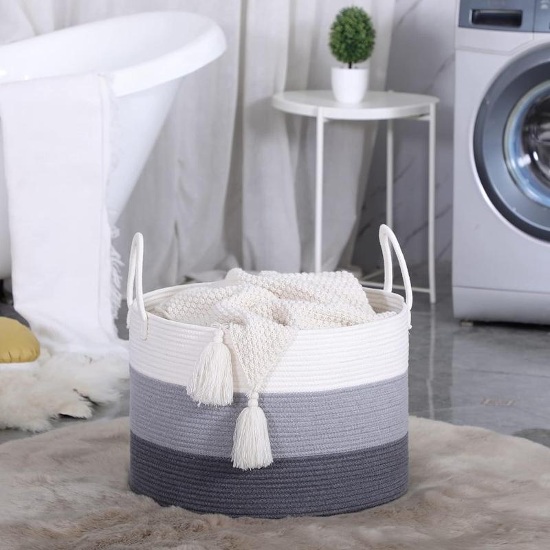 Large Capacity Clothes Basket with Handle, Summer Foldable Laundry Basket, Bathroom Accessories, Storage Basket for Home Laundry Room, Bedroom, Living Room 3