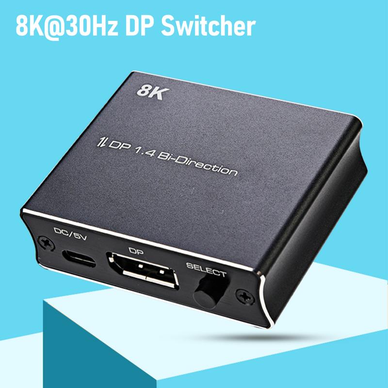 Bộ chuyển đổi bộ chuyển đổi, Labfvke, Bộ chuyển đổi DisplayPort hữu ích và đáng tin cậy, Nhiều nguồn DisplayPort 14 1X2 2x1, Bộ chuyển đổi DP chuyên nghiệp và thực tế, Thích hợp cho rạp hát tại nhà, Thuận tiện, Bộ chuyển đổi DP 14 1X2 2x1 7