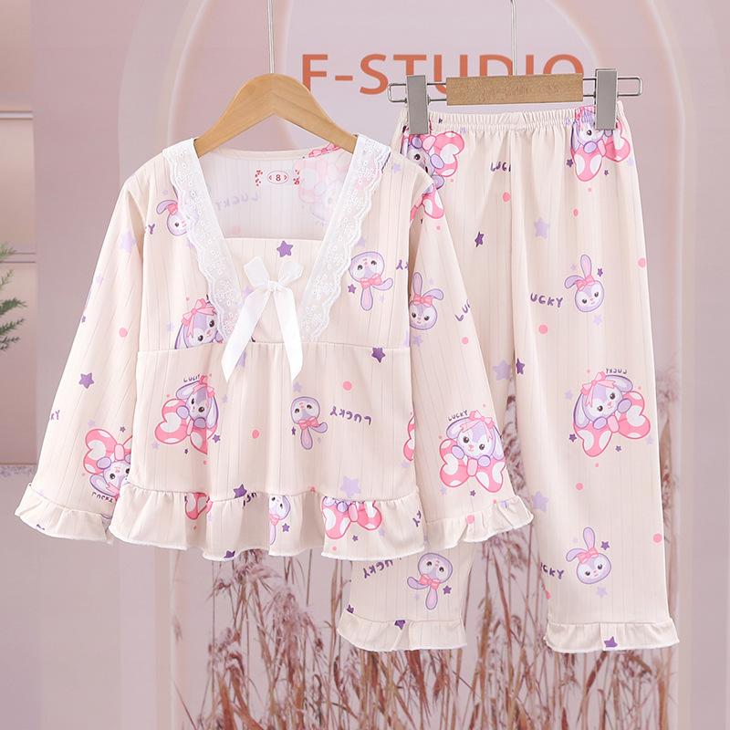 Product Introduction of Bộ Đồ Ngủ Bé Gái, Bộ Sưu Tập Mùa Xuân Và Mùa Thu, Dài Tay, Phong Cách Hàn Quốc, Thoải Mái Và Thường Ngày, Thích Hợp Cho Trẻ Em Và Bé Gái, [Thanh Toán Khi Nhận Hàng], Bộ Đồ Ngủ Cho Bé Gái 12