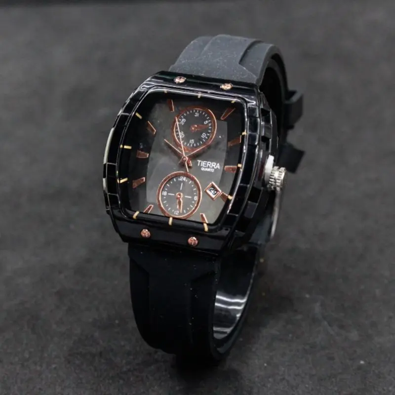JAM TANGAN WANITA TIERRA TR-2202 FASHION ORI TANGGAL AKTIF TALI RUBBER 5