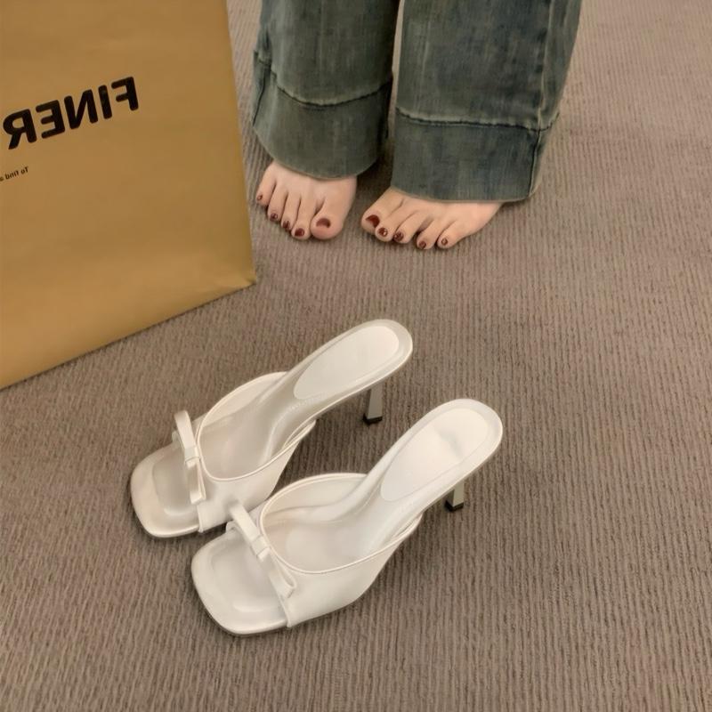  N27  LÙI SIZE  - Cao gót nơ 8 phân không quai 