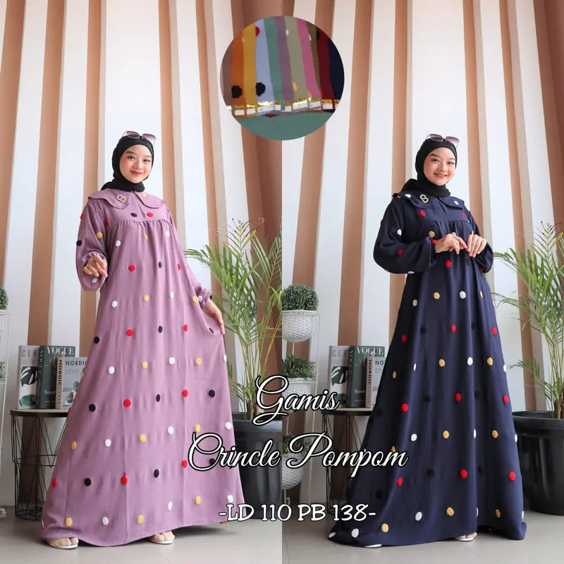 TGC - TERBARU GAMIS JUMBO WANITA CRINCLE POM POM BISA COD SIZE XXL 0