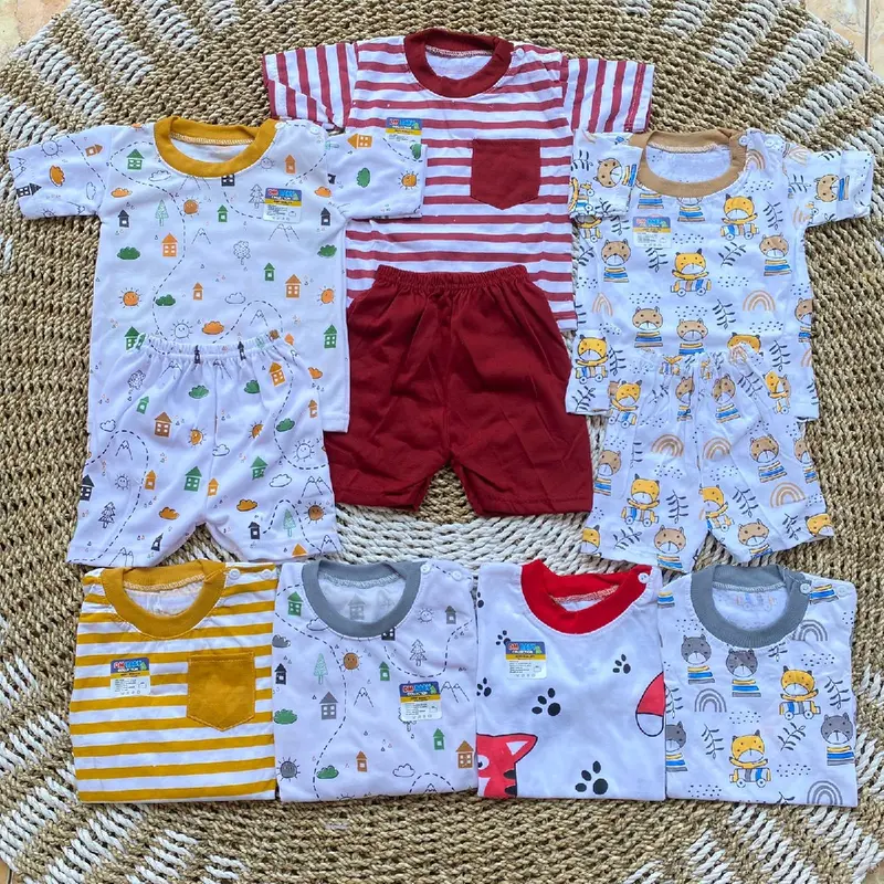PAKET USAHA 1 LUSIN SETELAN BAJU BAYI 3-18 BULAN MIX MOTIF 1