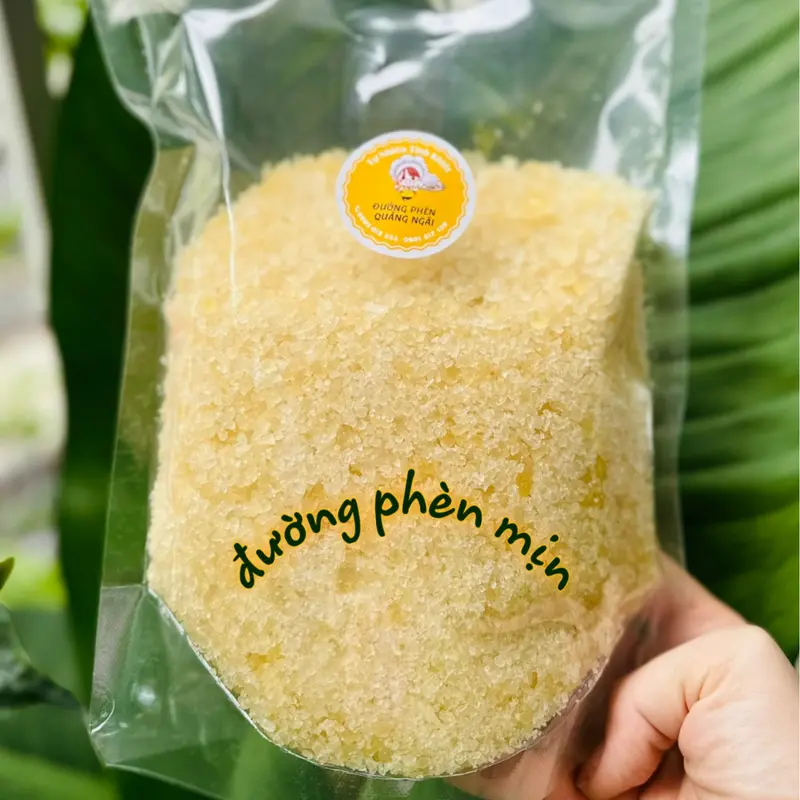 Combo 2kg đường phèn vàng Quảng Ngãi hạt mịn/ hạt vừa / hạt to làm từ mật mía nguyên chất nhà làm 2