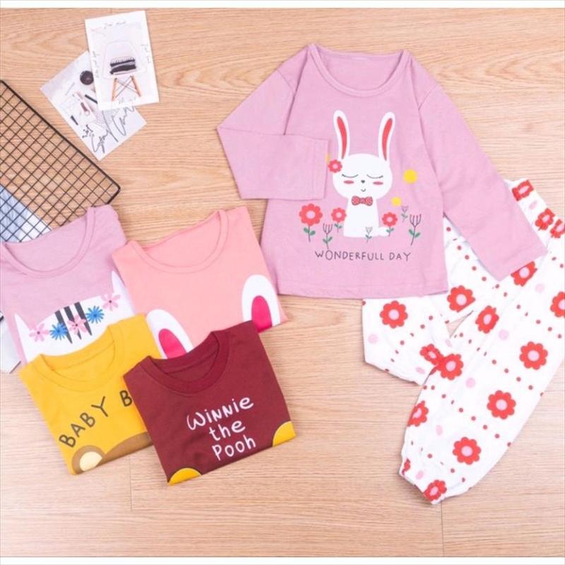 Piyama anak 1 2 3 4 tahun, baju tidur anak setelan panjang anak lengan panjang 0