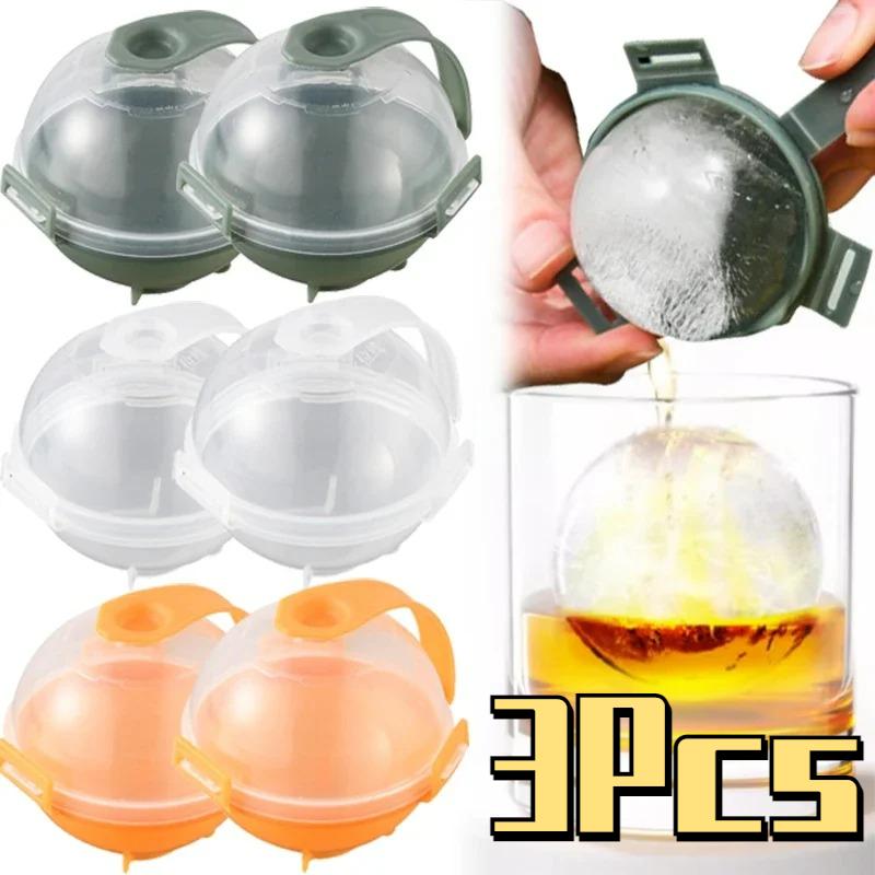 Khuôn Làm Đá Viên Tròn Bộ 3 Cái Để Uống Nước Lạnh Và Pha Cà Phê Máy Làm Whisky Và Khúc Côn Cầu Trên Băng Hộp Mô Hình Kẹo Mút Thích Hợp Để Tự Làm Bar Và Tiệc Tùng Quà Tặng Làm Dụng Cụ Nhà Bếp