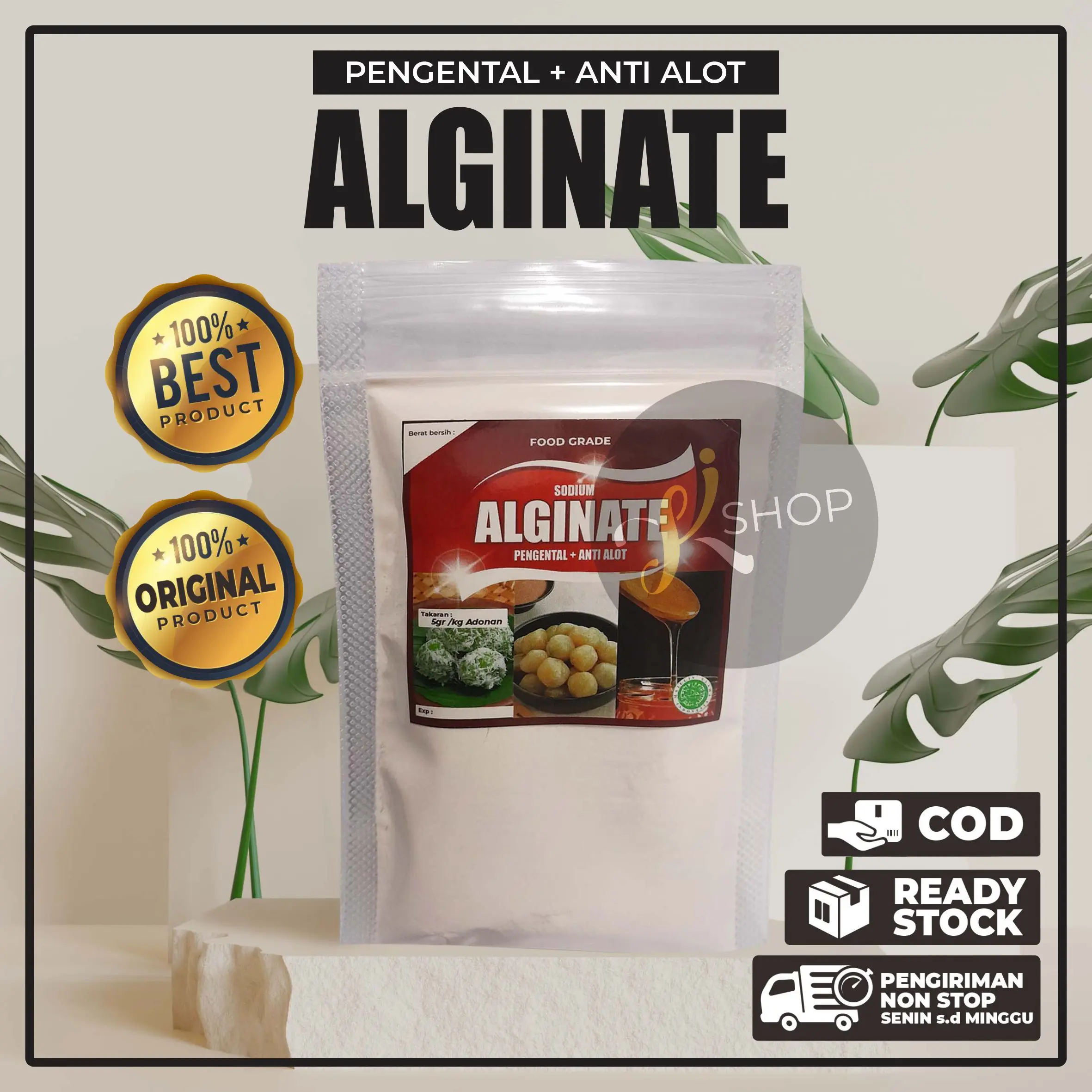 50gr Sodium Alginate Poping Boba | Pengental, Pengenyal, Anti Alot untuk Cilok, Gorengan, Sirup