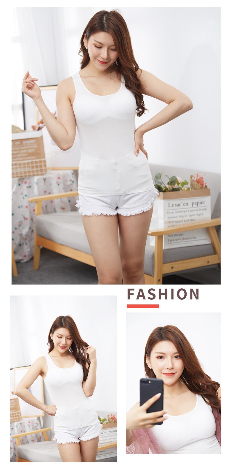 Product Introduction of Vest Women's Bottoming Shirt Spring and Summer Running Volume Solid Color Inner Wear Outer Wear plus Size round Neck All-Matching Sexy Sling Women 9