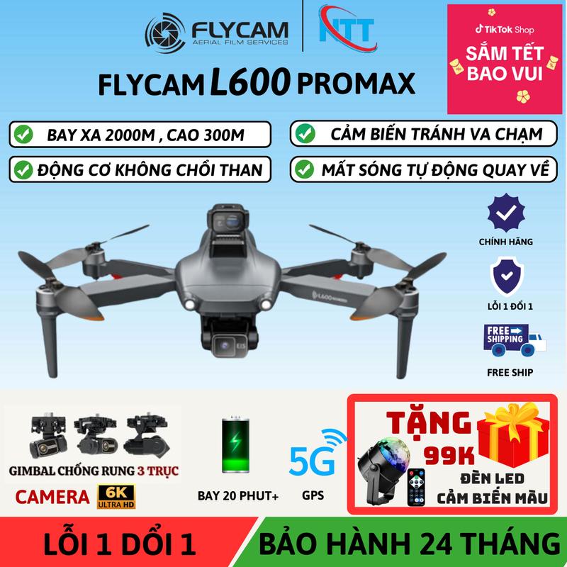 Flycam L600 Pro Max Camera Full HD - Có GPS Tự Bay Về - Động Cơ Không Chổi Than Có Cảm Biến Chống Va Chạm Kháng Gió Tốt Có Trục Chống Rung Camera Pin Trâu 4500mha