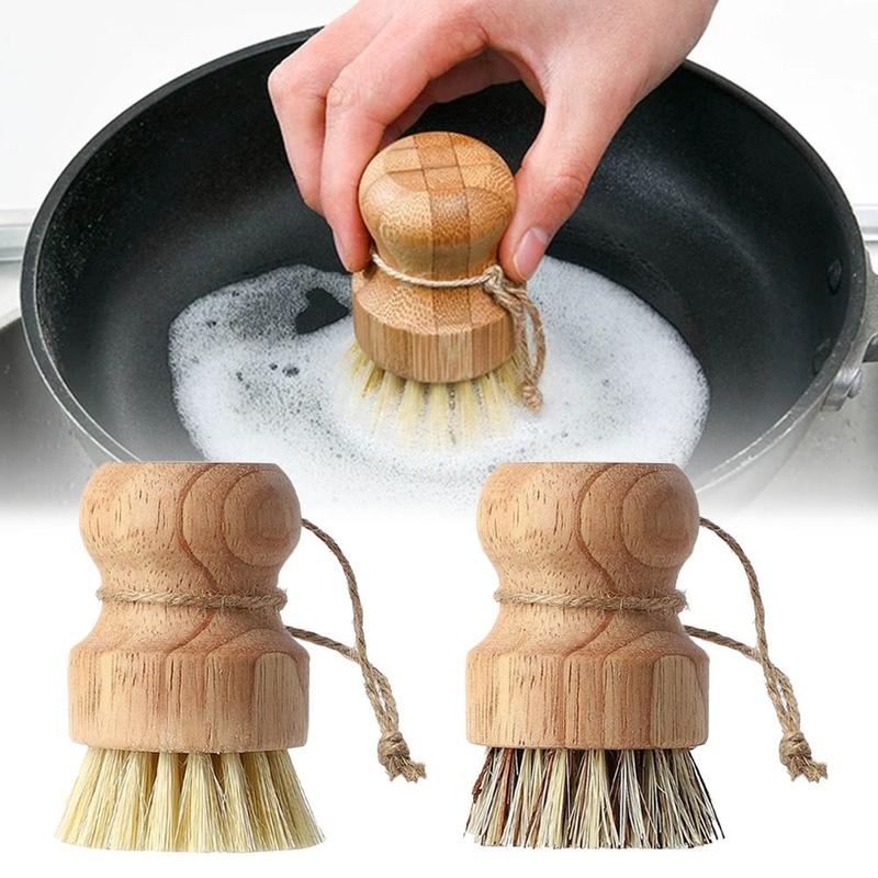 haesdo Household Pot Pan Scrubber Cleaner Rust Pot Net Brus Palm Pot Brush Dish Washing Brush Bamboo Dish Scrub Brushes 0