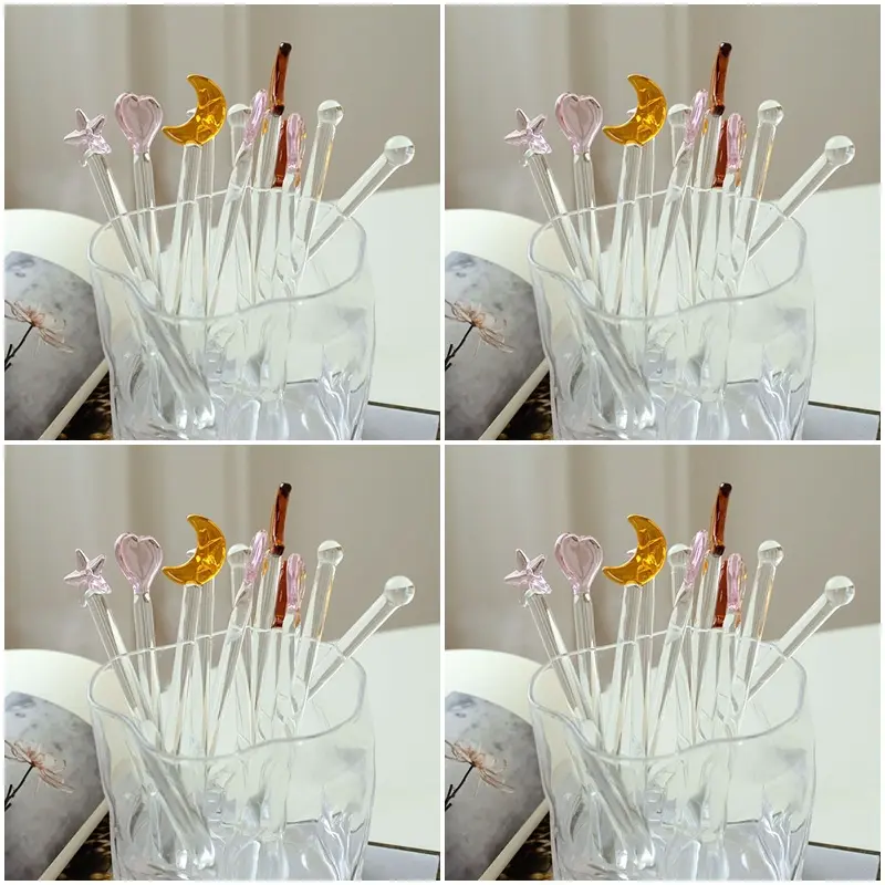 Gậy Khuấy, Trong Suốt, Phong Cách Instagram, Hình Trái Tim Và Ngôi Sao, Gậy Khuấy Cà Phê Đáng Yêu, Đồ Dùng Gia Đình Và Văn Phòng 1