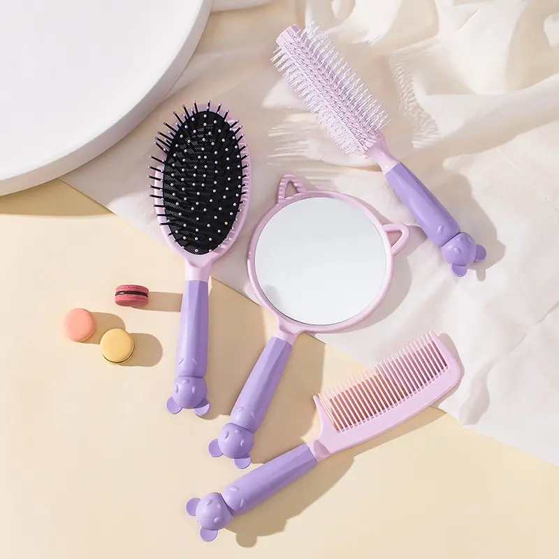 BISA COD F5669 Sisir Cermin Roll Rias Makeup Portabel / Sisir Cermin Import / Kaca Gagang Bulat / Sisir Rambut Rontok 1