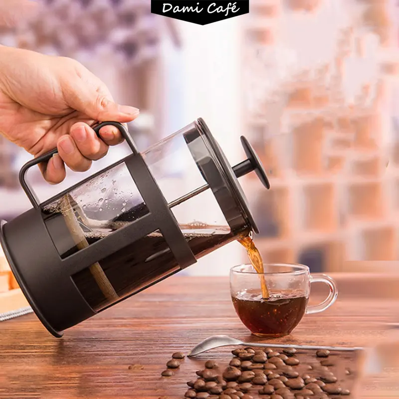 Bình pha cà phê kiểu pháp 350/600ml ​french press ấm pha cà phê trà ​thủy tinh Bình pha trà ​French press ly trắngg 0