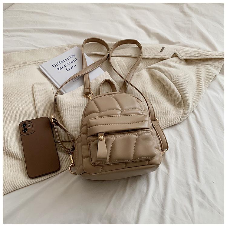 Balo Mini Nữ Nhỏ Thời Trang Thêu Trần Chỉ Kiểu Dáng Basic ED676 Backpack Đeo Vai Nhung Da Da