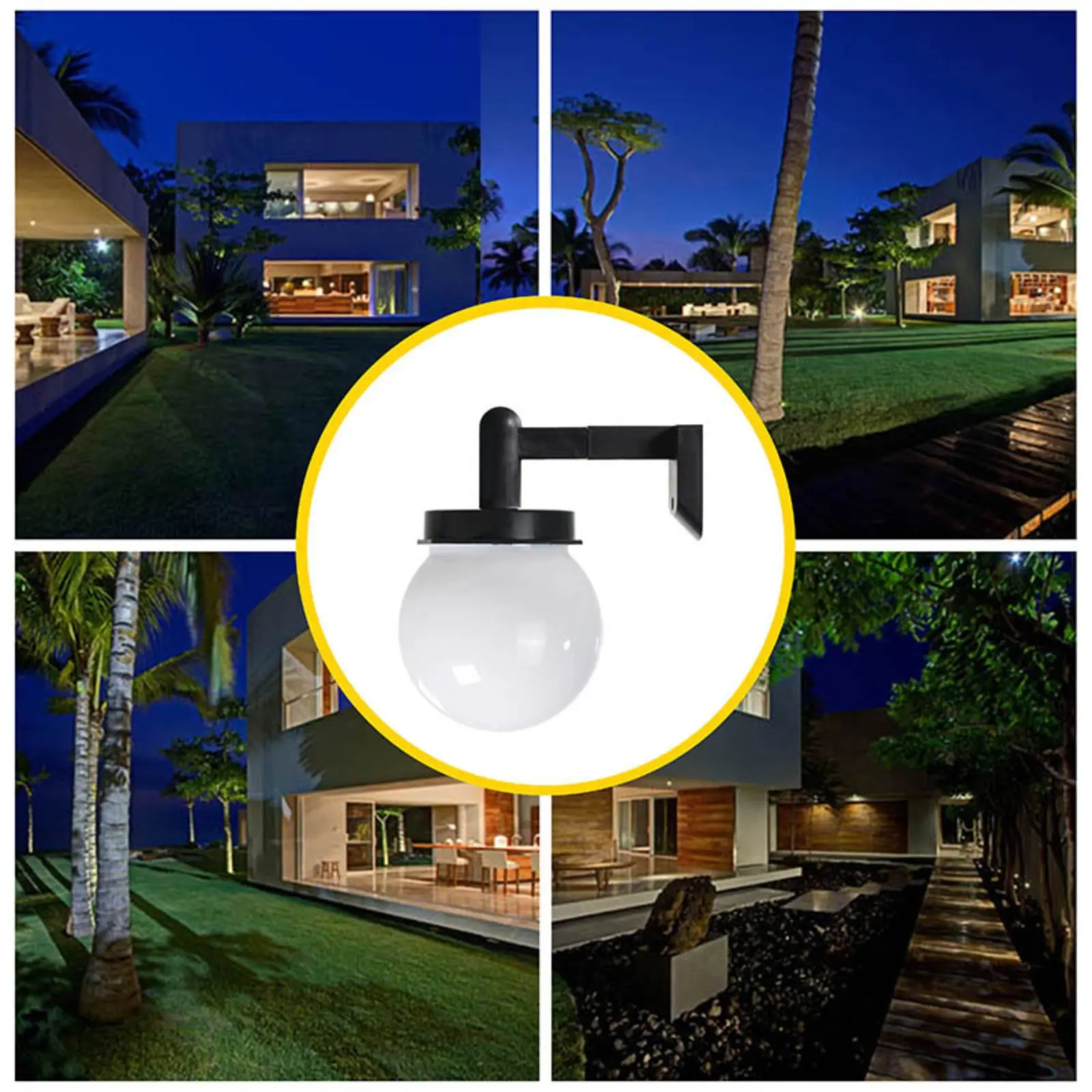 Solar Wall Lights Hallway Aisle Exterior Wall Sconce Concise Spherical Decorative White Wall Sconce Patio Doorway Outdoor Lighting Wall Sconce 2PCS HH63