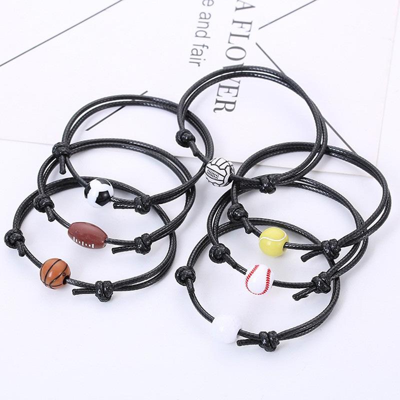 Unisex Basketball Bracelet for Sport Team Players Football Charm Woven Bracelet Football Party Favors Braided Bracelet 1