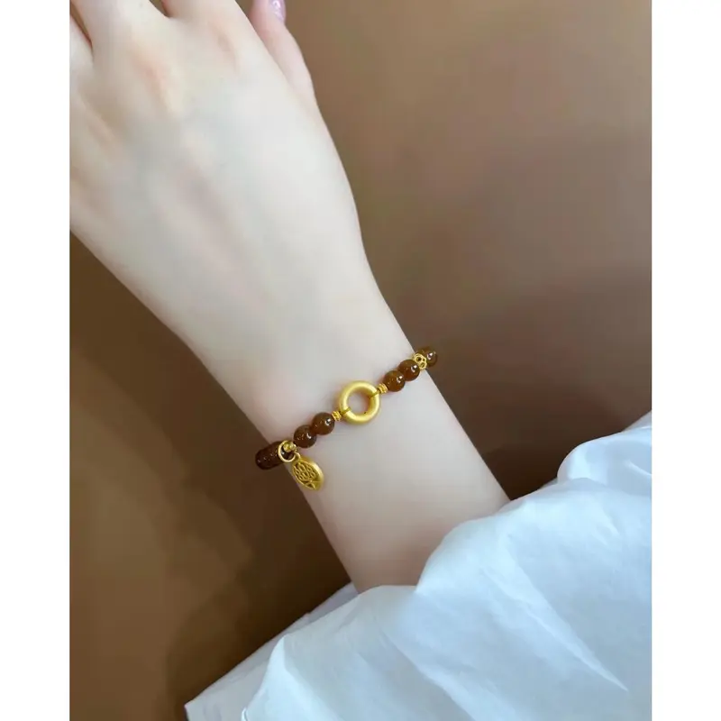 Vòng Tay Hoa Huệ Caramel, Thiết Kế Đơn Giản, Làm Bằng Sáp Ong Và Giả Ngọc Bích Hetian, Thích Hợp Để Phát Sóng Trực Tiếp, Hàng Mới Về 7