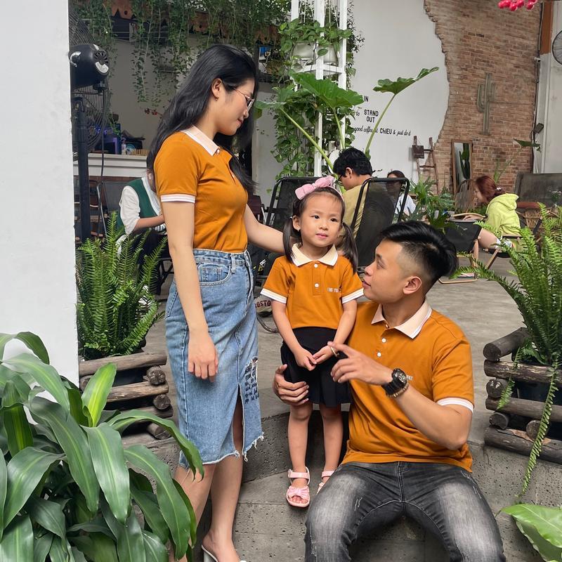 Sét  Gia Đình Fig Tree(Sét giá 1 áo)- Áo Thun Polo Nam Và Nữ Form Basic , Màu Cam Đất , Chất Thun Cotton Cá Sấu Lên Dáng Siêu Sang. 4
