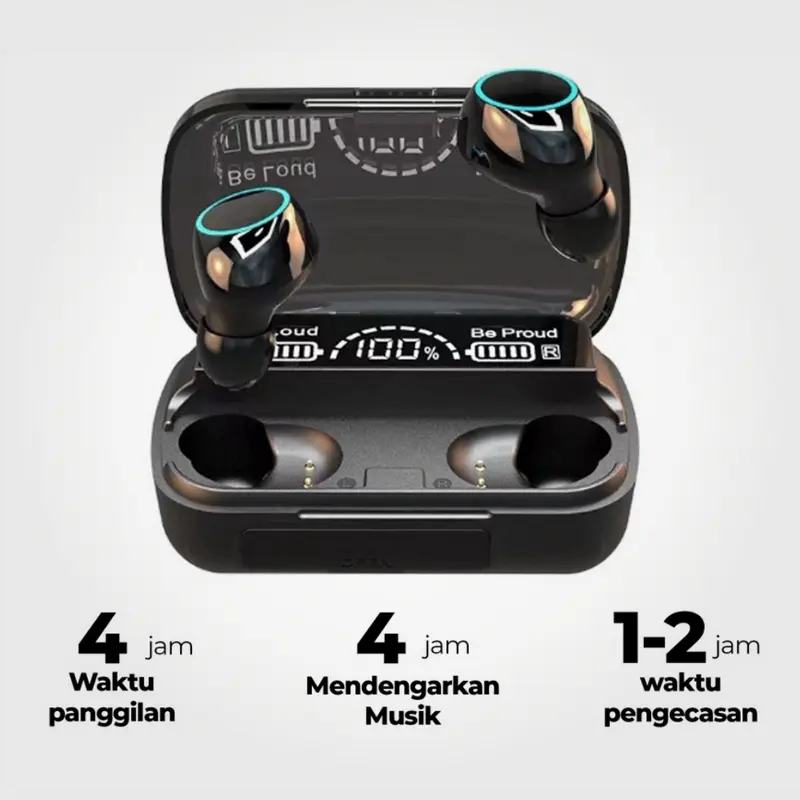 Headset Bluetooth TWS Pro Gaming LED Powerbank Headphone 6