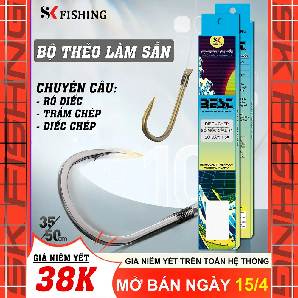 Thẻo câu đài BEST SK FISHING chuyên câu cá rô diếc chép trắm (10 Bộ Thẻo)