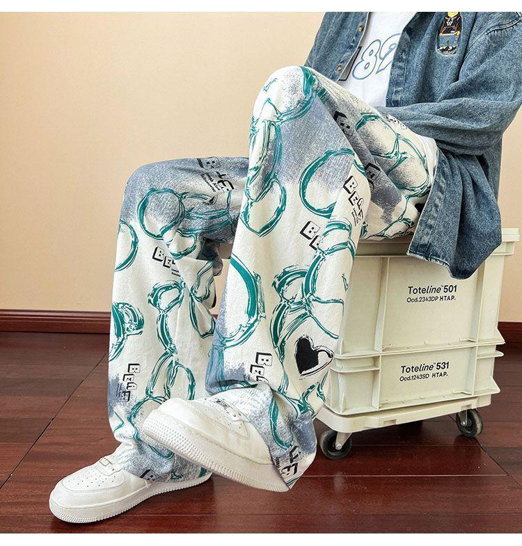 Product Introduction of Autumn Dopamine Wide-Leg Pants for Men, Trendy Brand, Small Design, New Style, Student Straight Loose Casual Versatile Long Pants wide  ribcage  outfit celana  maharani  kemala celana  kulot  lope  lope 10