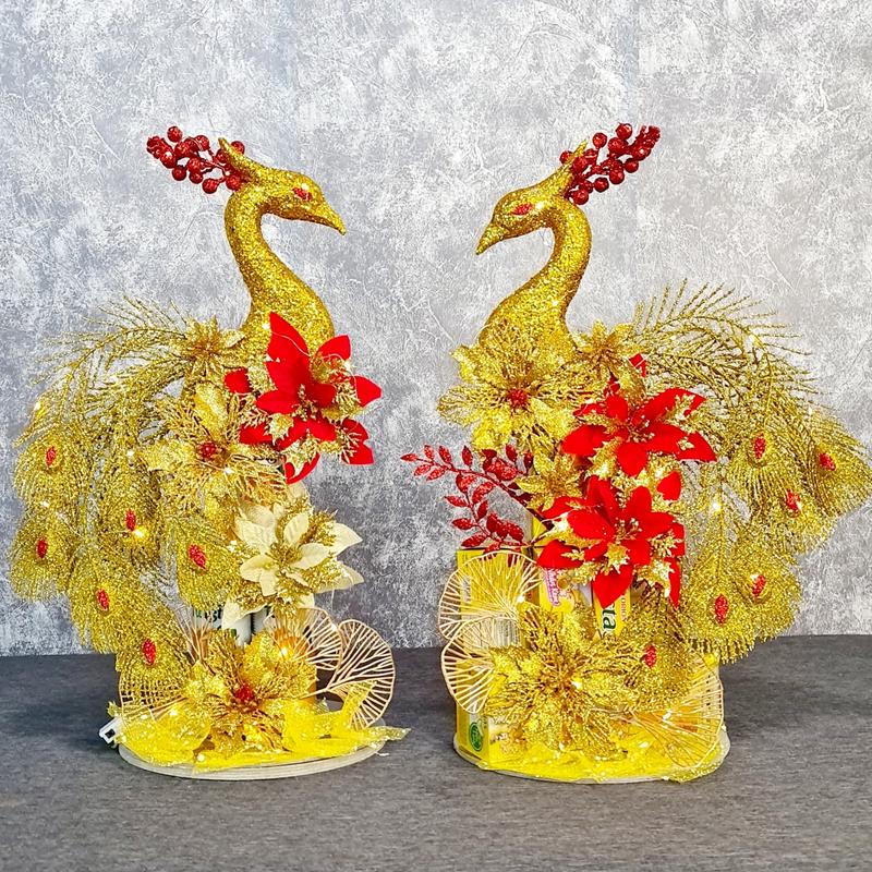 Phụ kiện công phượng trang trí tháp bánh tài lộc - tặng keo nến,đèn nháy tháp  bánh tráp  bánh tháp  bánh kẹo tết