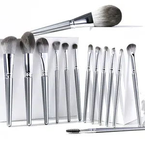 Kuas Kecantikan Isi 14 Kuas Wajah Warna Abu Multifungsi Dan Beragam (BR-4002)