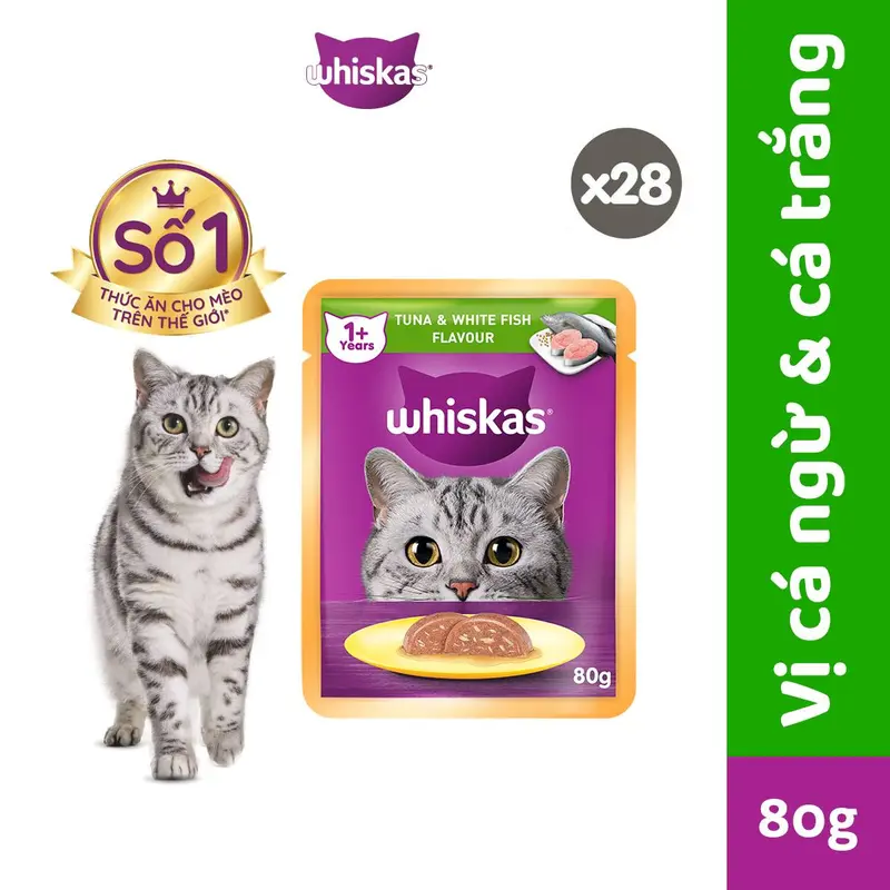 Thùng Thức Ăn Cho Mèo Lớn Dạng Sốt Pate WHISKAS - 28 gói 1