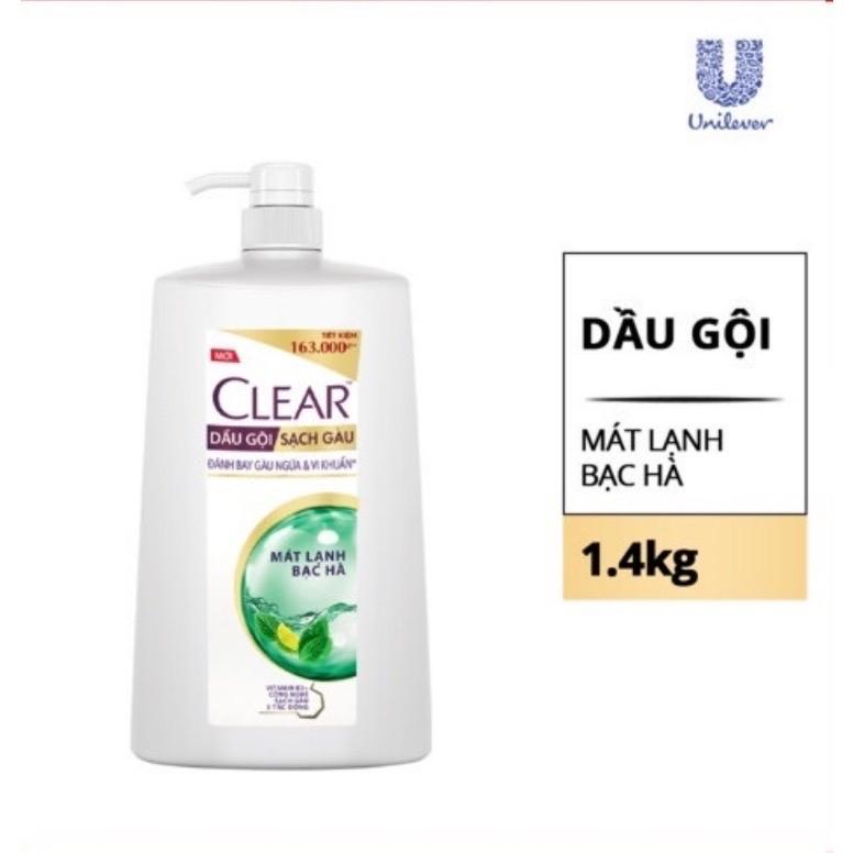 Dầu gội Clear trị gàu mát lạnh bạc hà chai 1kg4