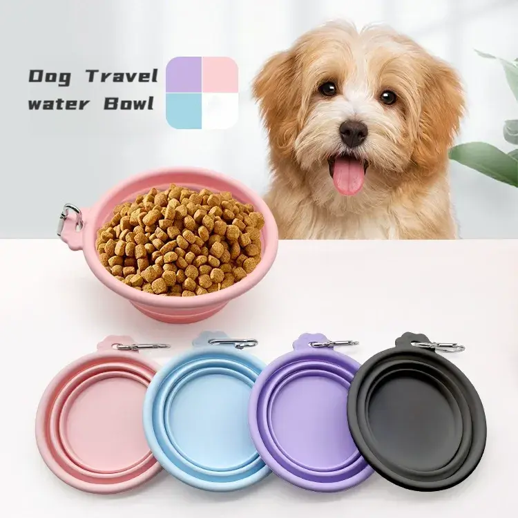 Dog Travel water Bowl  Portable Food & Water Dish For Cats Dogs  Travel Feeding Bowl With Stretchable Design dog  bowl