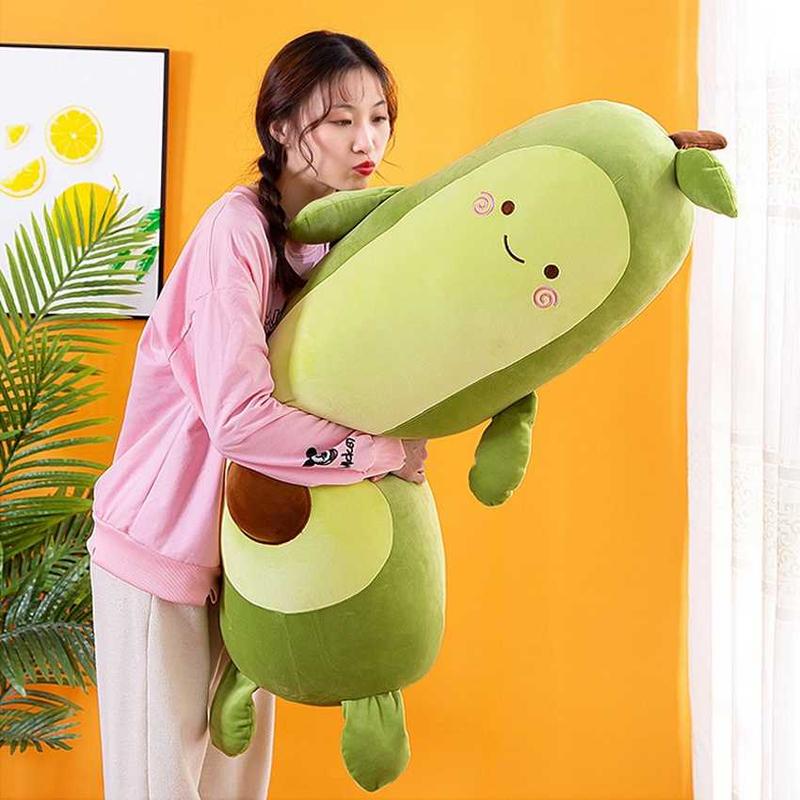 Thú Nhồi Bông Gấu Bơ Dài 80cm Đồ Chơi Thú Bông Siêu Mềm Mịn Xanh